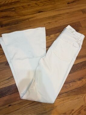7 For All Mankind White High-Rise Wide Leg Jeans
